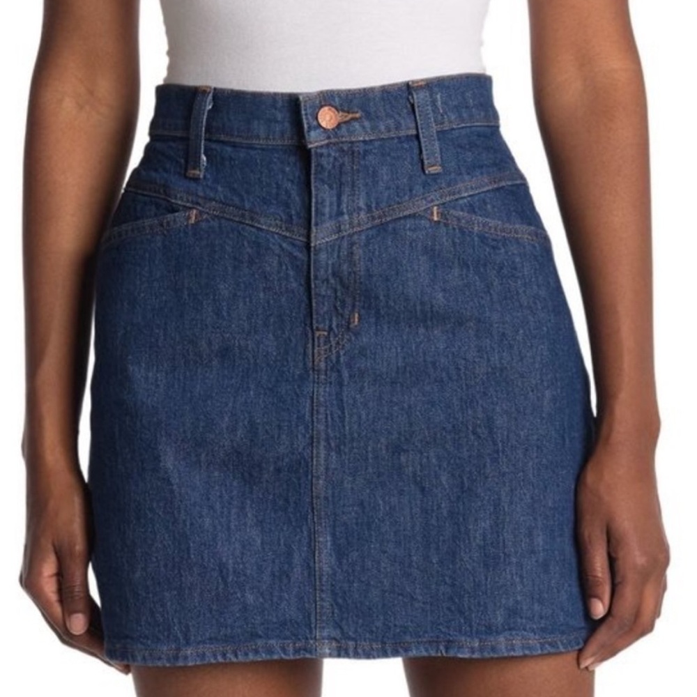 Denim novelty yoke denim stretch denim a line  Women's Skirt 27